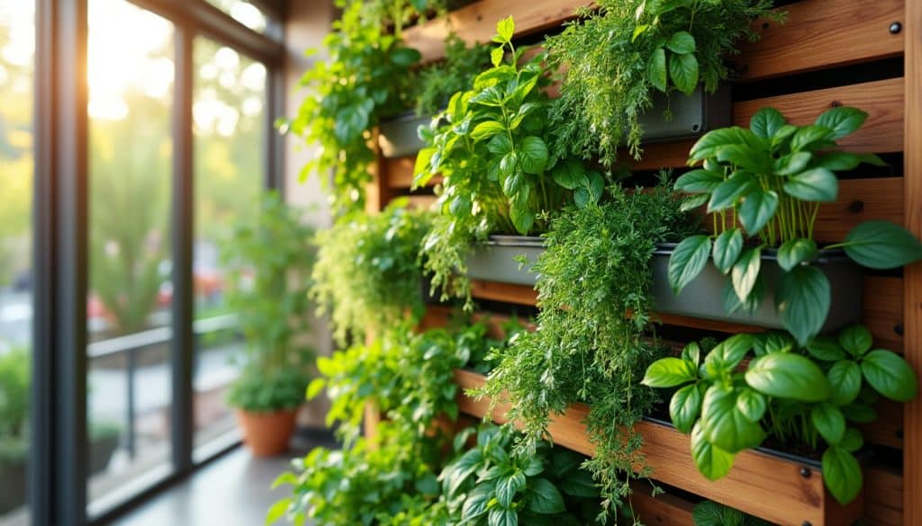 découvrez comment créer un mur de plantes aromatiques vertical, avec nos conseils sur la structure idéale, le choix du substrat adapté et les systèmes d'arrosage automatique pour garantir une croissance florissante de vos herbes favorites.